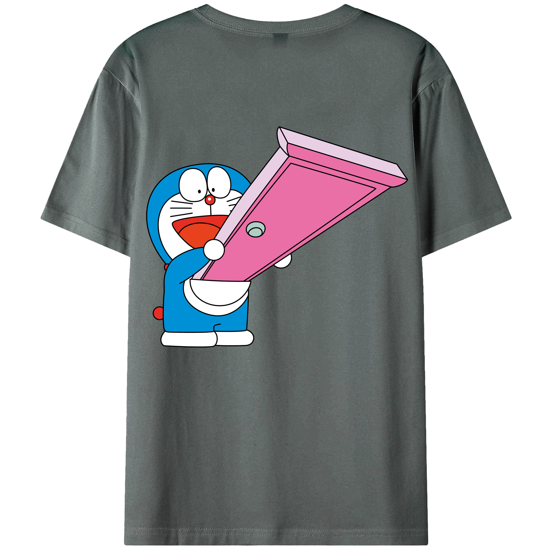 （画像用） ドラえもん Doraemon 綿100％ メンズ半袖Tシャツ（バックプリント） 通気性